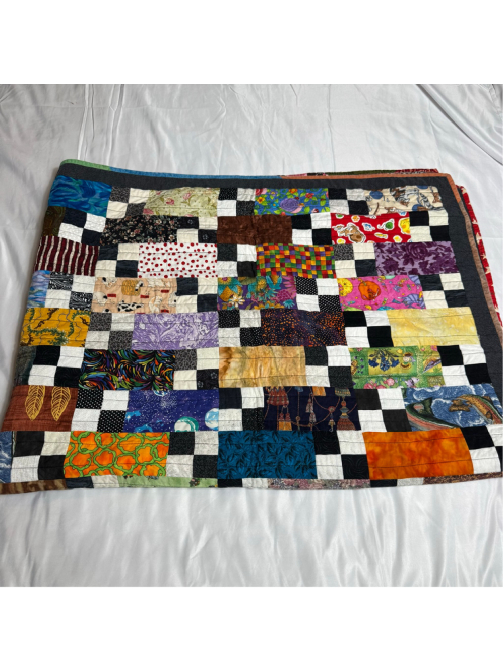 Handmade Patchwork Lap Throw Quilt 48x64 Logan Lap Quilters